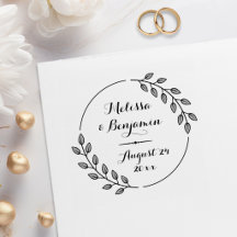 Runde Blätter Kranzhochzeit Sichern Sie das Datum