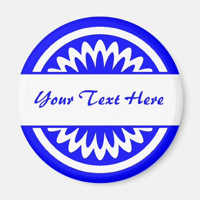 Runde Blume - Blau Magnet (Vorne)