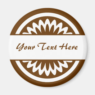 Runde Blume - braun Magnet