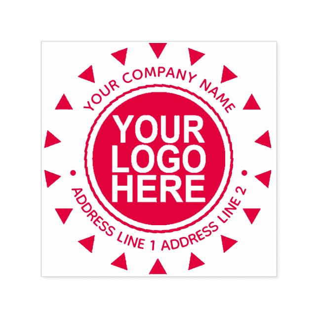 Runde Briefmarke mit eigenem Firmenlogo Permastempel (Design)