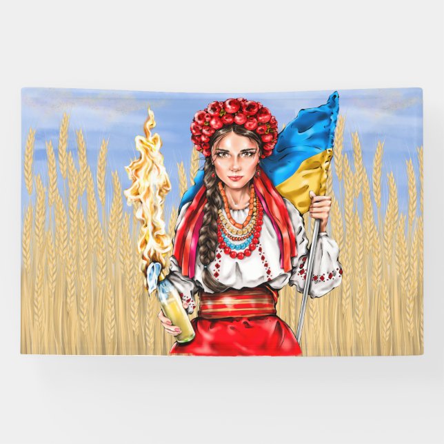 Runde C der ukrainischen Girl Fighting for Freedom Banner (Horizontal)