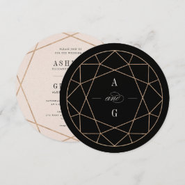 Runde Diamant Gemstone Geometrische Hochzeit Einladung