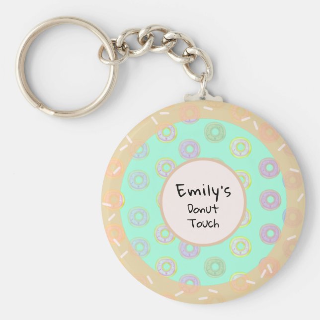 Runde Donut Touch Minze Grüner Schlüsselanhänger (Vorne)