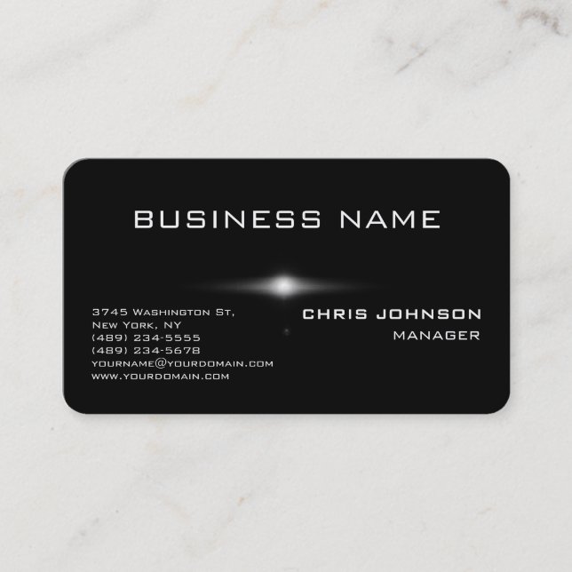 Runde Ecke Gray Rich Black Business Card Visitenkarte (Vorderseite)