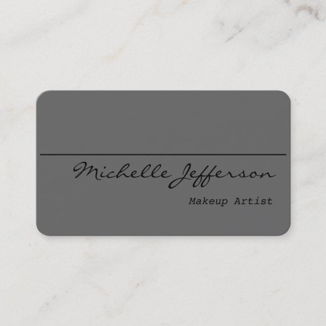 Runde Ecke Makeup Artist Gray Business Card Visitenkarte (Vorderseite)