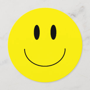 Runde Einladungen zum Thema "Happy Face"