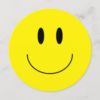 Runde Einladungen zum Thema "Happy Face"