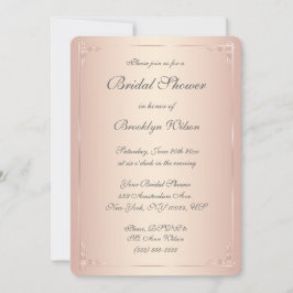 Runde Elegante Blush Bridal Dusche Einladungen