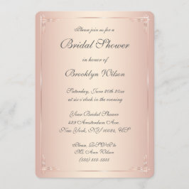 Runde Elegante Blush Bridal Dusche Einladungen