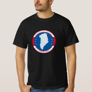 Runde Emblem Grönland Karte Kalaallit Nunaat T-Shirt