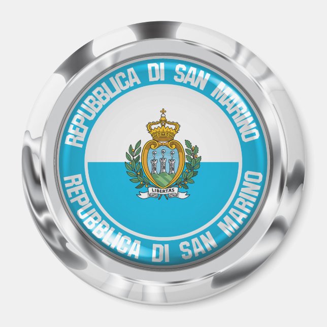 Runde Emblem San Marino Magnet (Vorne)