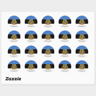 Runde Estland Sticker! Runder Aufkleber