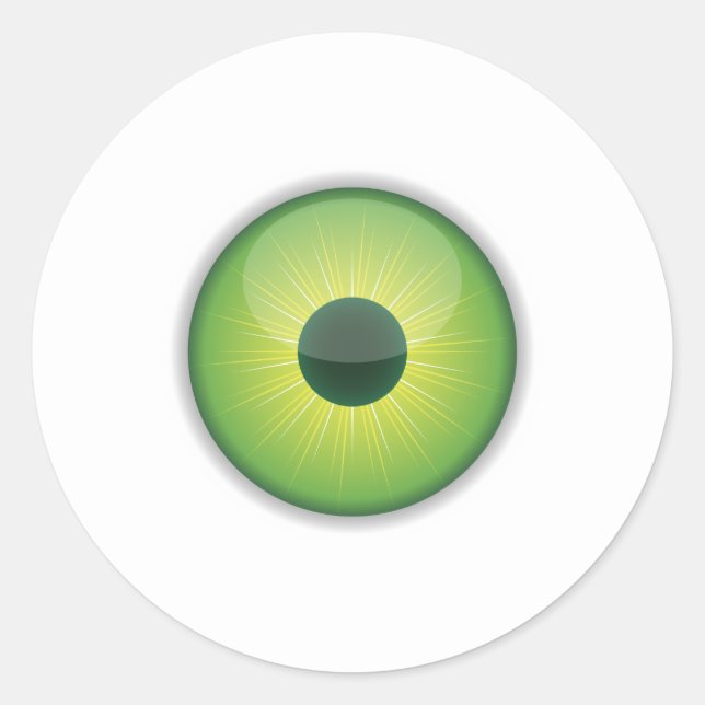 Runde Eyeball-Sticker für Handwerker oder Hallowee Runder Aufkleber (Vorderseite)
