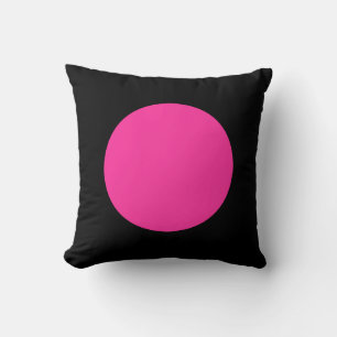 Runde Farben - Heiß rosa und schwarz Kissen