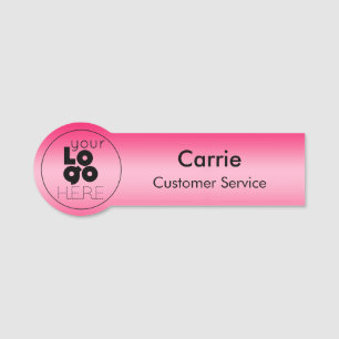 Runde Firmenlogo Metallisches Hot-Pink-Stab Nameta Namensschild