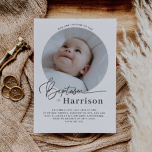 Runde Foto Taufe Einladung