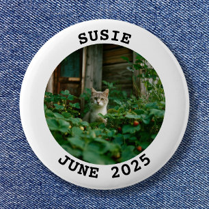 Runde Fotos mit weißem und schwarzem Namen Button