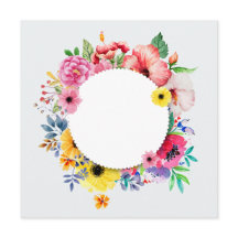 Runde Frame with colorful flowers