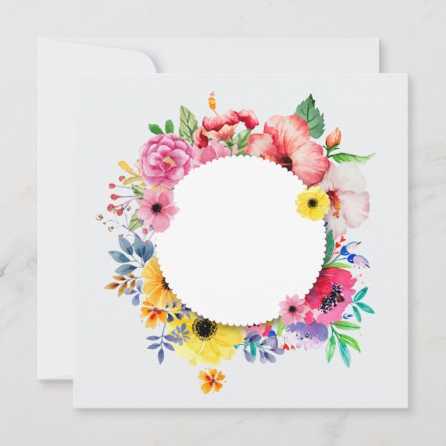 Runde Frame with colorful flowers (Vorderseite)