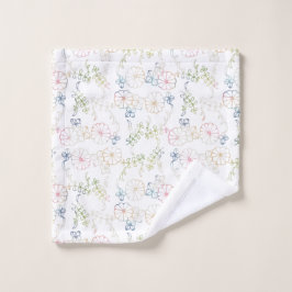 Runde Frühlings-Blume, weiß Waschlappen