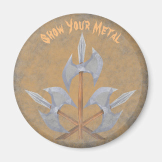 Runde gekreuzte Kampf-Äxte des Magnet-drei Magnet