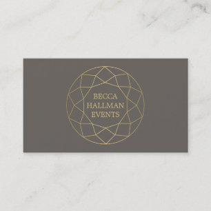 Runde geometrische Edelsteine-Logo Gold/Taupe Visitenkarte
