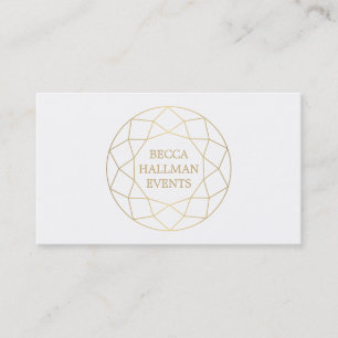 Runde geometrische Edelsteine-Logo, Gold/Weiß Visitenkarte