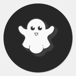 Runde Ghost Niedlich Ghost Halloween Spooky Jahres Runder Aufkleber