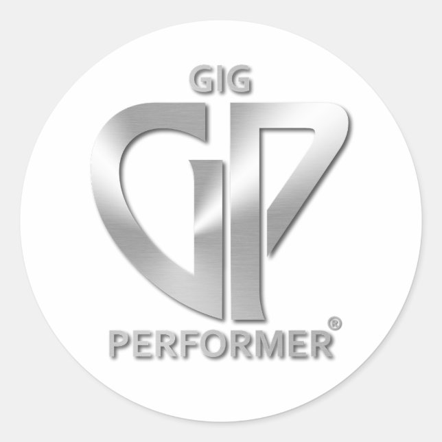 Runde GP-Aufkleber mit Silber-Logo Runder Aufkleber (Vorderseite)