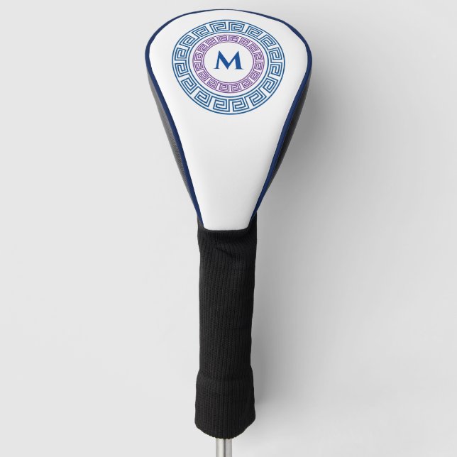 Runde griechischer Schlüssel für benutzerdefiniert Golf Headcover (Vorderseite)