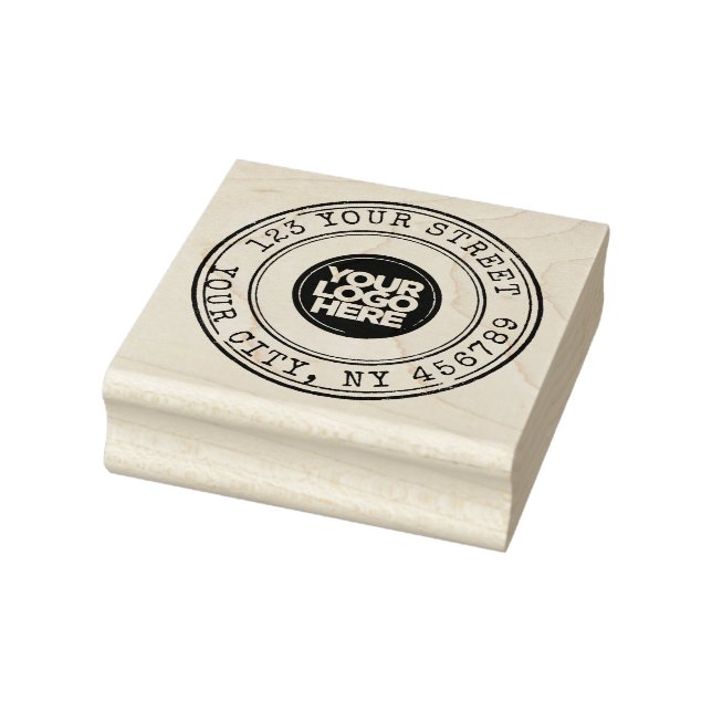 Runde Grunge Logokombination Rücksendeadresse Tint Gummistempel (Stempel)