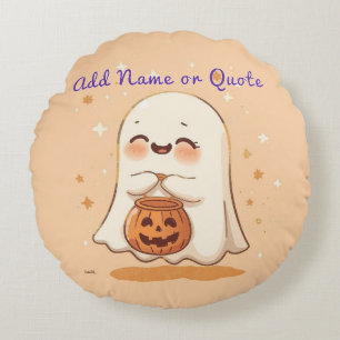 Runde Halloween-Ghost-Pillow - bearbeitbar Rundes Kissen