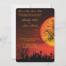 Runde Halloween-Hochzeitsnacht Einladung