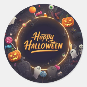 Runde "Happy Halloween" Runder Aufkleber
