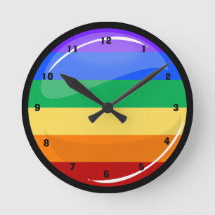 Runde homosexuelle Lgtb Stolz-Regenbogen-Flagge Wanduhr