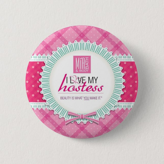 Runde i-Liebe mein Hosteß Button (Vorderseite)