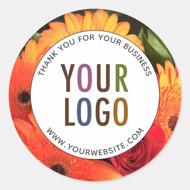 Runde individuelle Dankeschön-Aufkleber mit Logo u Runder Aufkleber (Vorderseite)