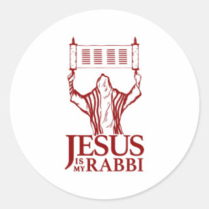 Runde Jesus ist mein Rabbiner Runder Aufkleber