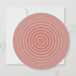 Runde Karte in Mauve und Orange