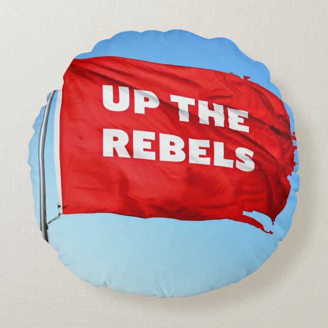 Runde Kissen nach oben zum Thema Rebeln (Vorderseite)