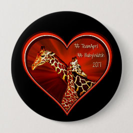 Runde Knopf-Button-Giraffen-April-Mama und -baby Button