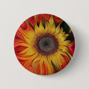 Runde Knopfsonnenblumemode knöpft 5 Größen Button