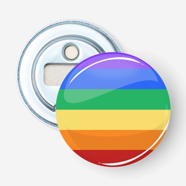 Runde LGBT Flagge des Regenbogen- Flaschenöffner (Vorderseite)