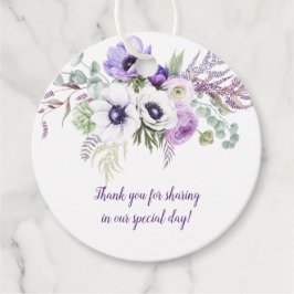 Runde Lila Lavendelhochzeit | Geschenkanhänger