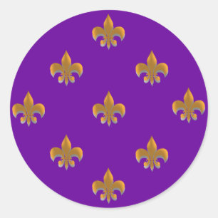 Runde Lilie Stickers GOLD-Muster