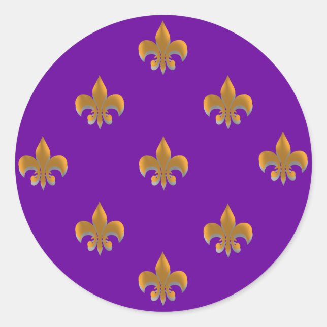 Runde Lilie Stickers GOLD-Muster (Vorderseite)