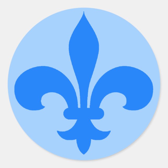 Runde Lilie Stickers in blau (Vorderseite)
