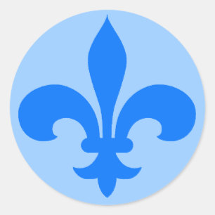 Runde Lilien-Aufkleber im Blau Runder Aufkleber