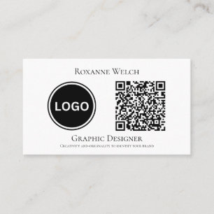 Runde Logo QR Code Business Company Minimal Visitenkarte