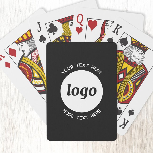 Runde Logos mit Text-Werbematerial für Unternehmen Spielkarten (Logo with custom text business promotional playing cards)